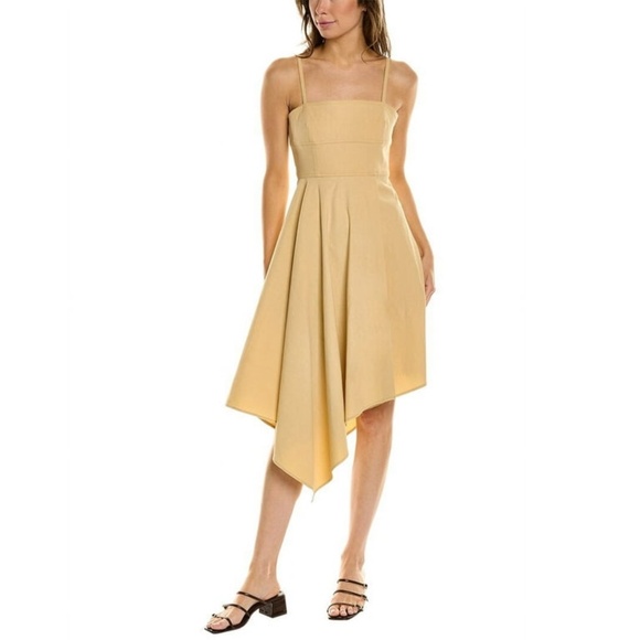 A.L.C. Womens Verona Linen-Blend Midi Dress - Picture 2 of 10